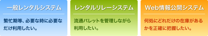 一般レンタルシステム／レンタルリレーシステム／Web情報公開システム